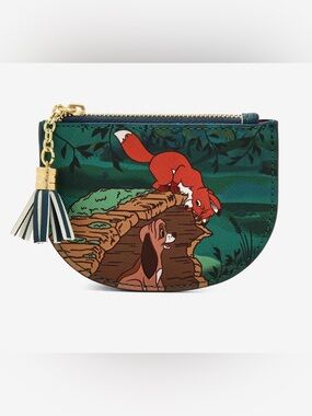 NWT Loungefly Disney Fox and the Hound splash cardholder wallet